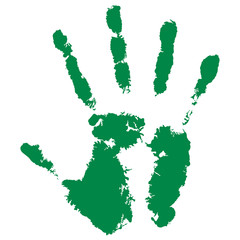 green handprint on white background - 111366113