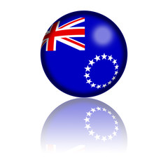 Cook Islands Flag Sphere 3D Rendering
