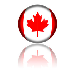 Canada Flag Sphere 3D Rendering