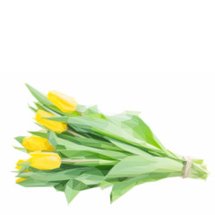 bouquet of yellow tulip flowers