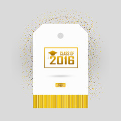 golden vector badge of a graduating class in 2016 graphics eleme