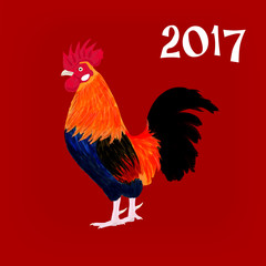 Red Rooster as animal symbol of Chinese New year 2017