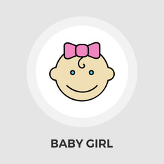 Baby girl Vector Flat Icon
