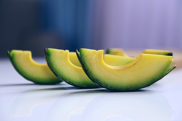 Sliced avocado on a table