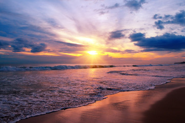 sunset over the ocean