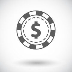 Gambling chips flat icon