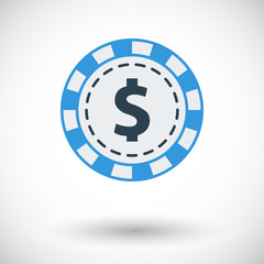 Gambling chips flat icon