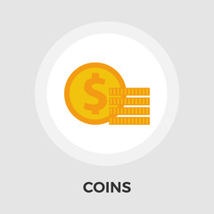 Dollar coin flat icon