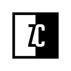 Fototapeta premium initial square half logo