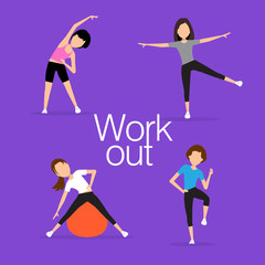 Aerobics. Train create a beautiful figure.