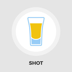 Shot drink icon flat