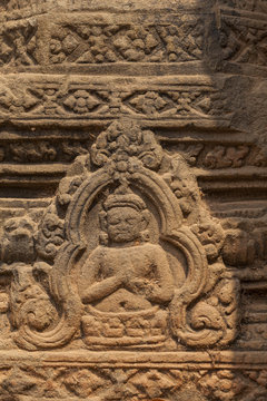 Ancient bas-relief in East Mebon temple, Siem Reap, Cambodia