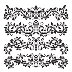 Design ornamental elements and vintage headline decorations set.