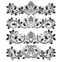 Design ornamental elements and vintage headline decorations set.
