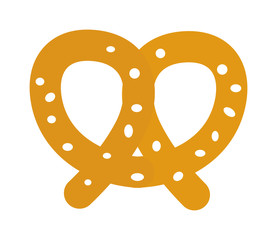 Soft pretzel isolated vector icon. 