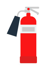 Red fire extinguisher isolated vector.