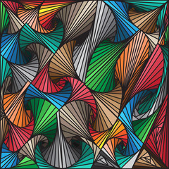 Abstract colorful lines drawn patterns background, vector design
