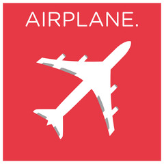 An Airplane on red background