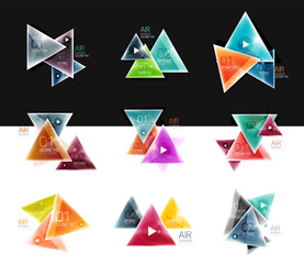 Collection of triangle web boxes - banners, business backgrounds, presentations