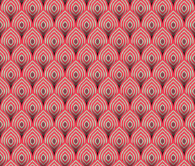 Red and white abstract seamless wave stripes patterns, Repeating texture tiles vector design