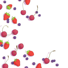 cherries, blueberries and strawberries
