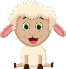 Naklejka premium cute baby sheep carttoon sitting