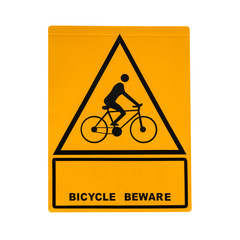 Bike sign on white