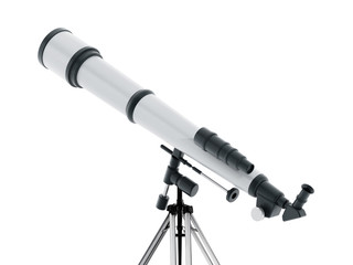 3D illustration of a telescope