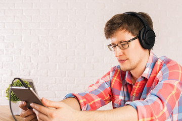 Male listening to music