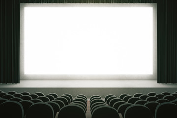 Black cinema with blank screen - obrazy, fototapety, plakaty