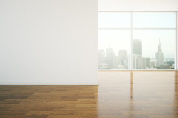 Interior design with blank wall