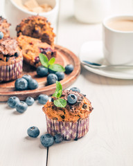 Carrot muffins with blueberrie