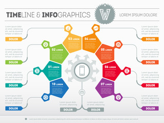 Part of the report with logo and icons set. Vector infographic