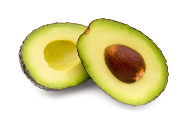 Avocado pieces set isolated on white background. © gitusik