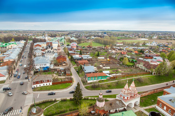 Beautiful cityscape. View of the old Russian town of Suzdal. Gol © olezzo
