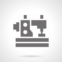 Monochrome sewing machine glyph style vector icon