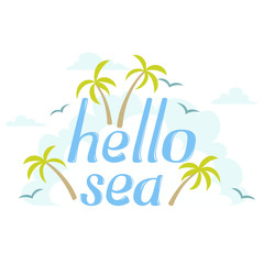 Fototapeta premium Hello Sea island word