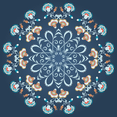 Obraz premium Abstract ornament, mandala with styled flowers