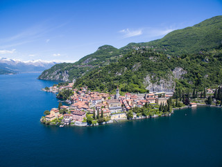 Fototapeta na wymiar Lago di Como - Aerial view - Varenna