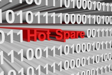 Hot Spare in the form of binary code, 3D illustration