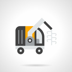 Forage harvester flat color vector icon