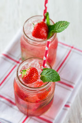 Glasses of fresh,home-made juice