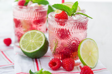 Glasses of fresh,home-made juice