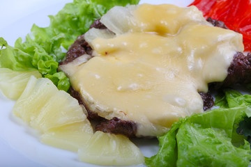 Pork with pineapple and cheese
