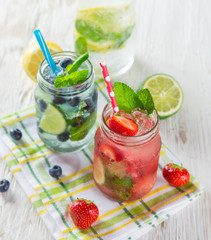 Glasses of fresh,home-made juice