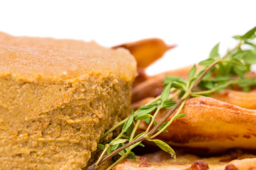 Goose liver pate and cheese scones.