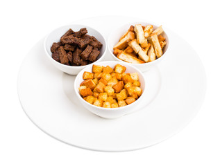 Assorted hard chucks snack.