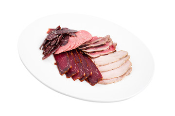 Delicious assorted meat platter.