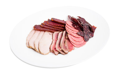 Delicious assorted meat platter.