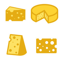 Vector yellow cheeses icons set